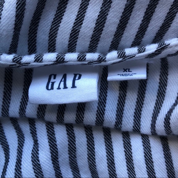 Gap Striped Long Sleeve Wrap Tie Blouse Top - Picture 5 of 5
